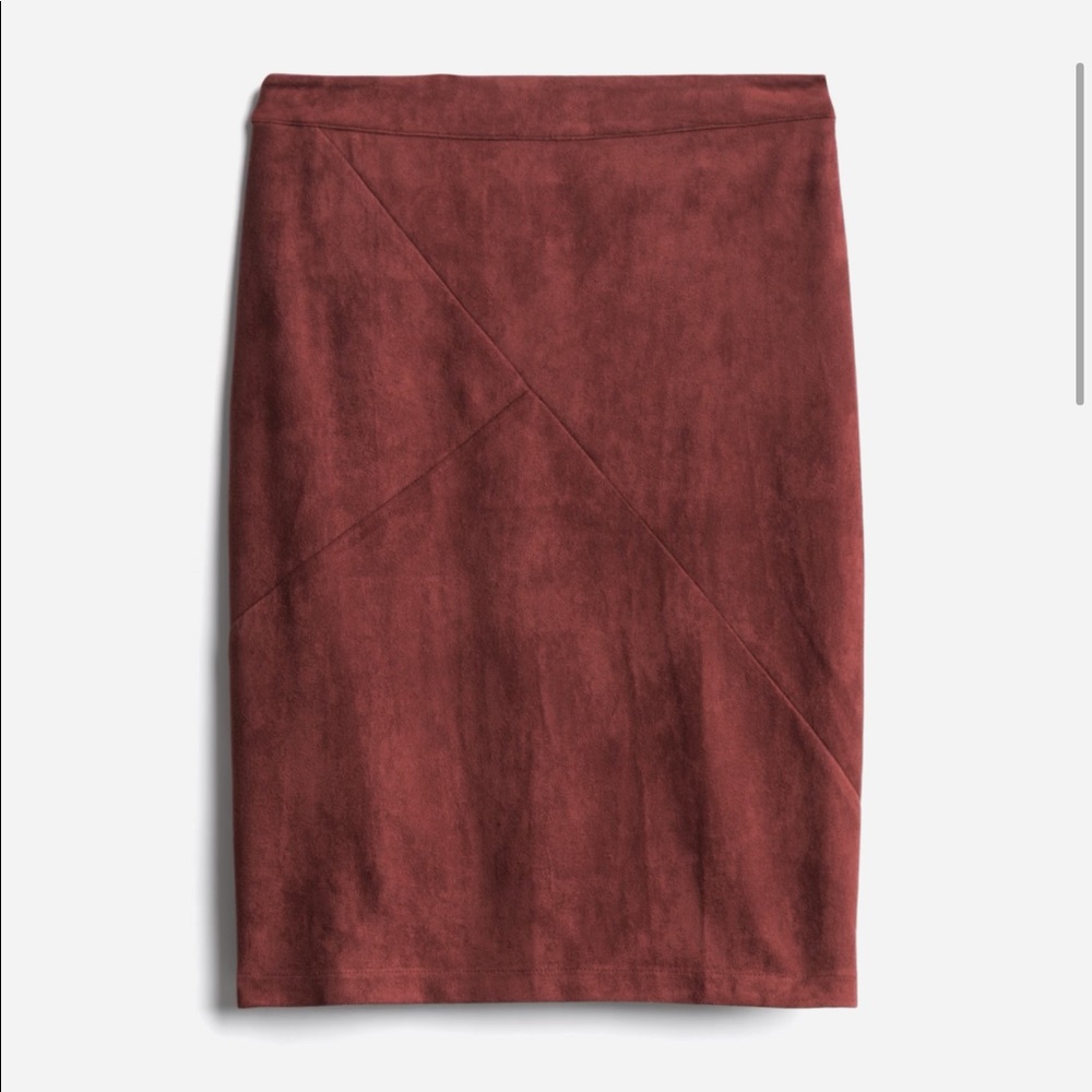 Suede pencil skirt